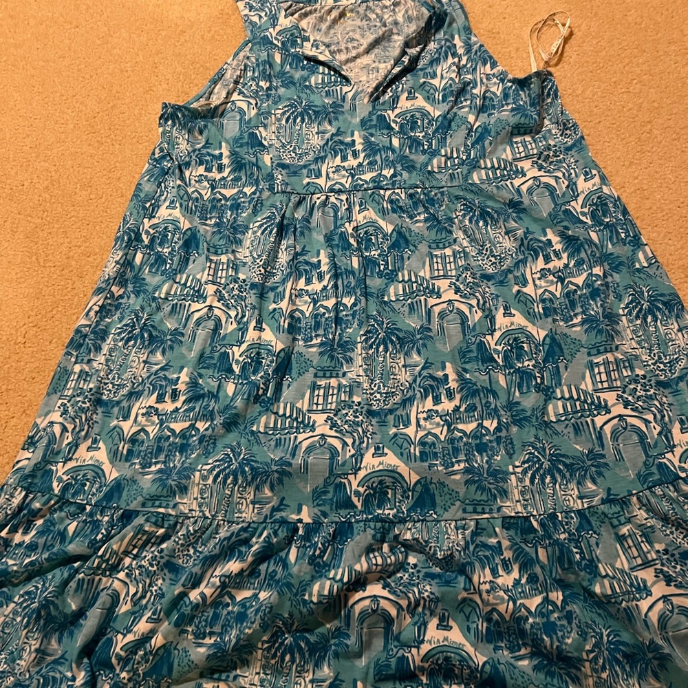 Lilly Pulitzer Tropical Blue and White Dress